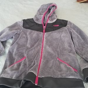 Northface girls fleece zip jacket with hood